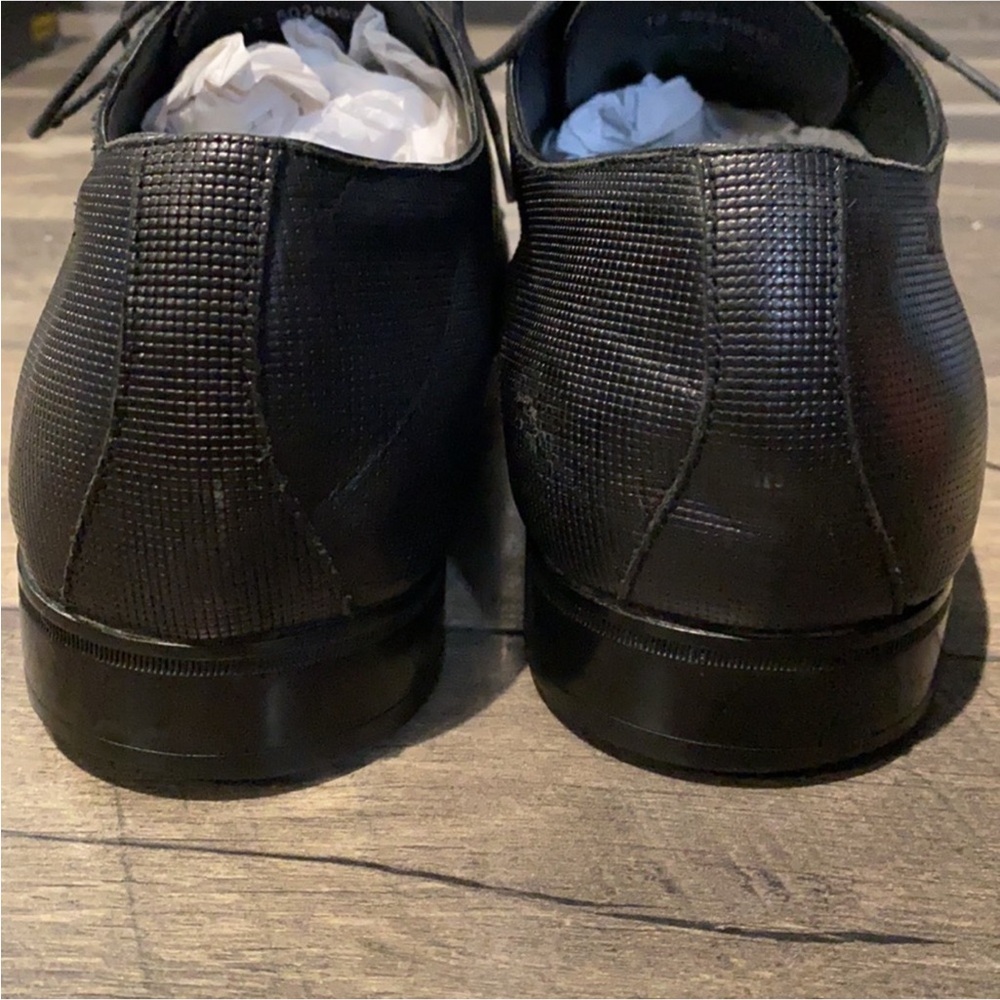 Authentic Boss Hugo Boss designer mens black leather lace up shoes sz 12 - Picture 6 of 15